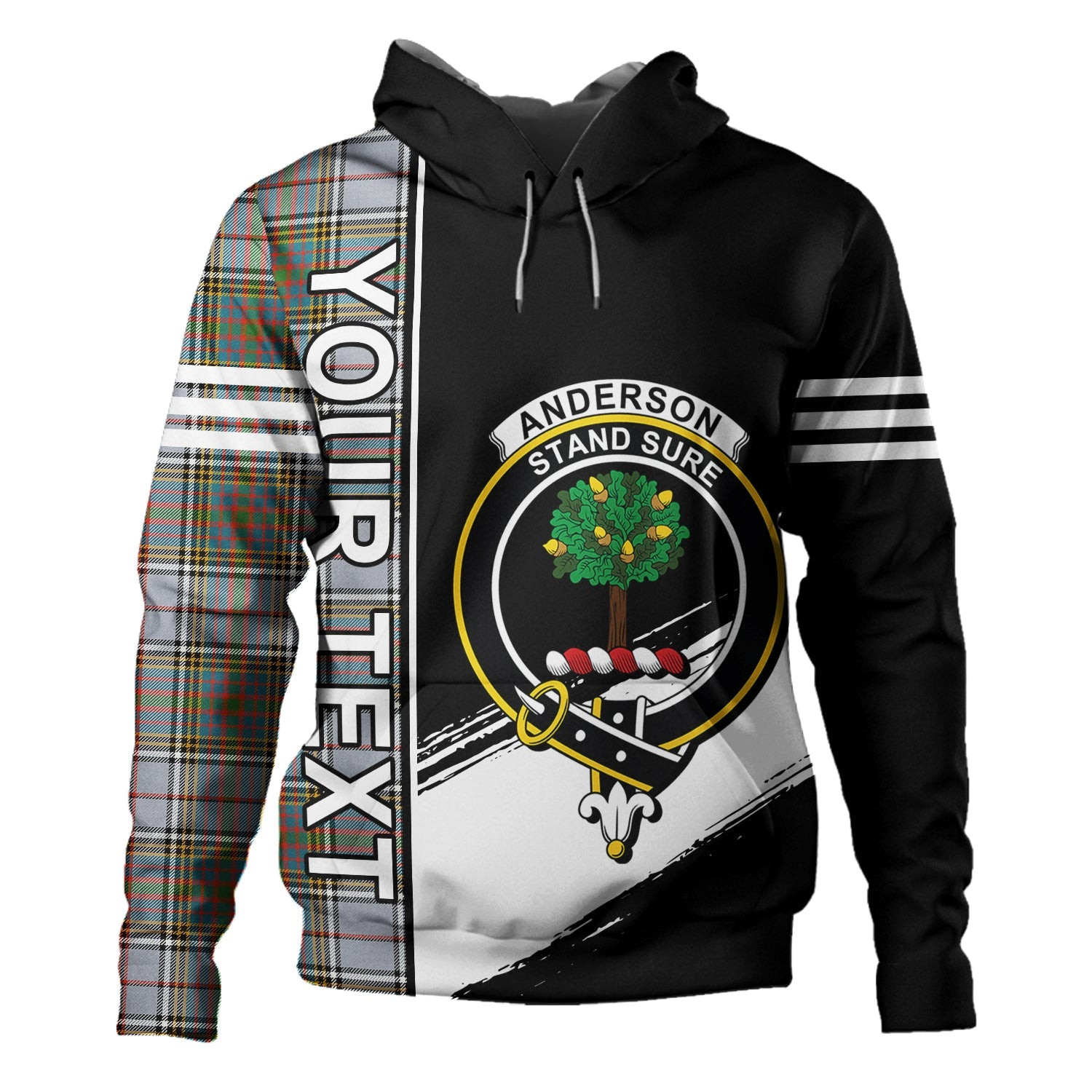 ScotsTee Shop Scottish Anderson Ross Ancient Clan Crest Tartan Hoodie Quarter Personalized