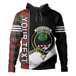 ScotsTee Shop Scottish Anderson of Ardbrake Clan Crest Tartan Hoodie Quarter Personalized