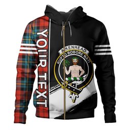 ScotsTee Shop Scottish Aitken Ancient Clan Crest Tartan Hoodie Quarter Personalized