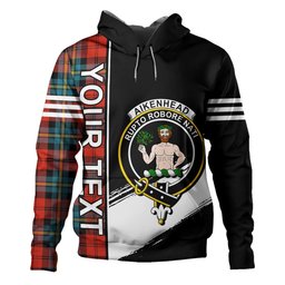 ScotsTee Shop Scottish Aitken Ancient Clan Crest Tartan Hoodie Quarter Personalized