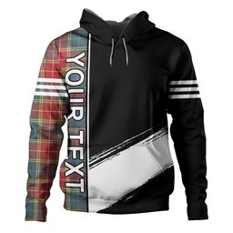 ScotsTee Shop Scottish Baxter of Balgavies Weathered Clan Crest Tartan Hoodie Quarter Personalized