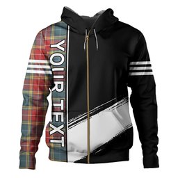 ScotsTee Shop Scottish Baxter of Balgavies Weathered Clan Crest Tartan Hoodie Quarter Personalized