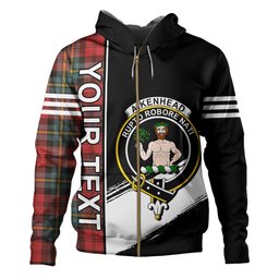 ScotsTee Shop Scottish Aitken Weathered Clan Crest Tartan Hoodie Quarter Personalized