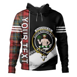 ScotsTee Shop Scottish Aitken Weathered Clan Crest Tartan Hoodie Quarter Personalized