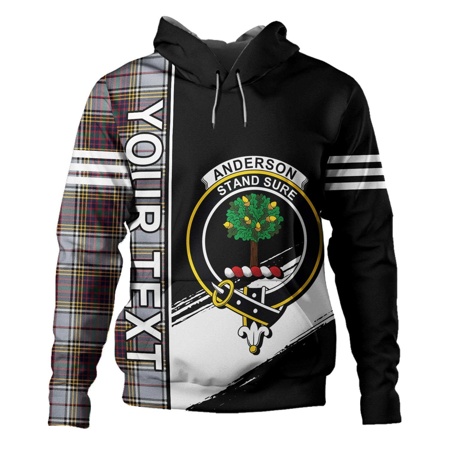ScotsTee Shop Scottish Anderson Ross Modern Clan Crest Tartan Hoodie Quarter Personalized