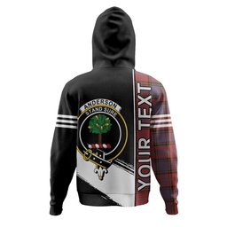 ScotsTee Shop Scottish Anderson of Kinneddar Red Ancient Clan Crest Tartan Hoodie Quarter Personalized