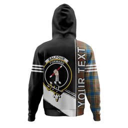 ScotsTee Shop Scottish Balfour Ancient Clan Crest Tartan Hoodie Quarter Personalized