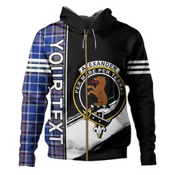 ScotsTee Shop Scottish Alexander of Menstry Ancient Clan Crest Tartan Hoodie Quarter Personalized
