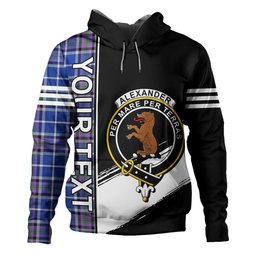 ScotsTee Shop Scottish Alexander of Menstry Ancient Clan Crest Tartan Hoodie Quarter Personalized