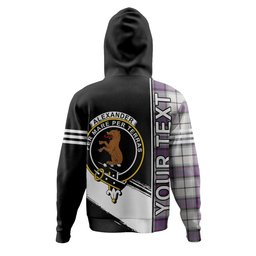 ScotsTee Shop Scottish Alexander of Menstry Dress Weathered Clan Crest Tartan Hoodie Quarter Personalized
