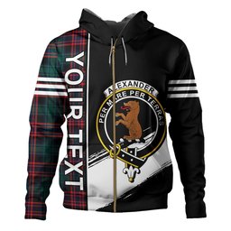 ScotsTee Shop Scottish Alexander Hunting Modern Clan Crest Tartan Hoodie Quarter Personalized