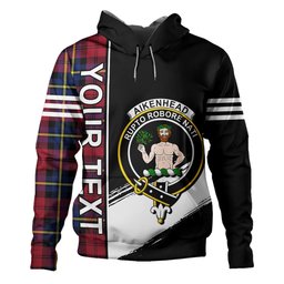 ScotsTee Shop Scottish Aitken Modern Clan Crest Tartan Hoodie Quarter Personalized