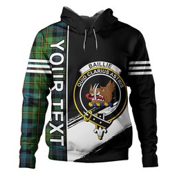 ScotsTee Shop Scottish Baillie Ancient Clan Crest Tartan Hoodie Quarter Personalized