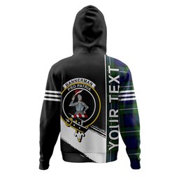 ScotsTee Shop Scottish Bannerman Clan Crest Tartan Hoodie Quarter Personalized
