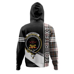 ScotsTee Shop Scottish Cameron of Erracht Dress Weathered 2 Clan Crest Tartan Hoodie Quarter Personalized