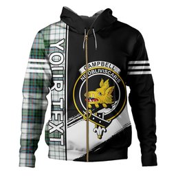 ScotsTee Shop Scottish Campbell of Cawdor Dress Ancient 2 Clan Crest Tartan Hoodie Quarter Personalized