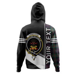 ScotsTee Shop Scottish Cameron of Erracht Modern 2 Clan Crest Tartan Hoodie Quarter Personalized