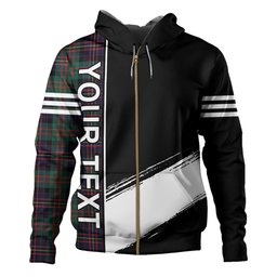 ScotsTee Shop Scottish Cameron of Erracht Modern 2 Clan Crest Tartan Hoodie Quarter Personalized