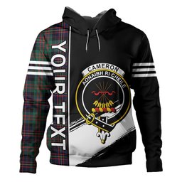 ScotsTee Shop Scottish Cameron of Erracht Modern 2 Clan Crest Tartan Hoodie Quarter Personalized