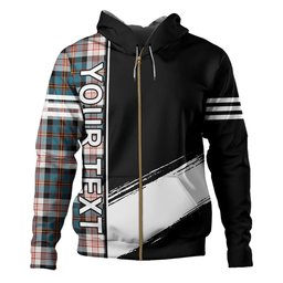 ScotsTee Shop Scottish Cameron of Erracht Dress Ancient 2 Clan Crest Tartan Hoodie Quarter Personalized
