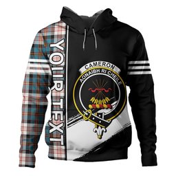 ScotsTee Shop Scottish Cameron of Erracht Dress Ancient 2 Clan Crest Tartan Hoodie Quarter Personalized