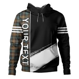 ScotsTee Shop Scottish Campbell of Argyll Weathered 2 Clan Crest Tartan Hoodie Quarter Personalized