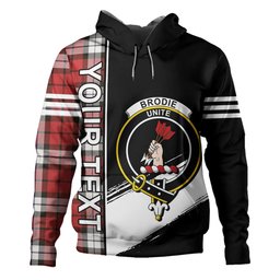 ScotsTee Shop Scottish Brodie Dress Weathered Clan Crest Tartan Hoodie Quarter Personalized