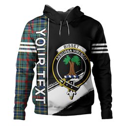 ScotsTee Shop Scottish Bisset Modern Clan Crest Tartan Hoodie Quarter Personalized