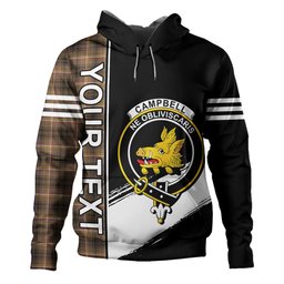 ScotsTee Shop Scottish Campbell Marquis of Lorne Weathered 2 Clan Crest Tartan Hoodie Quarter Personalized