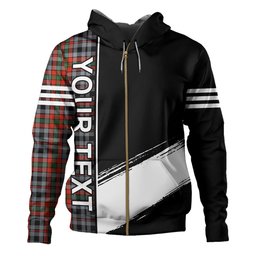 ScotsTee Shop Scottish Borthwick Ancient Clan Crest Tartan Hoodie Quarter Personalized