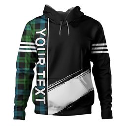 ScotsTee Shop Scottish Campbell of Lochawe Ancient 2 Clan Crest Tartan Hoodie Quarter Personalized