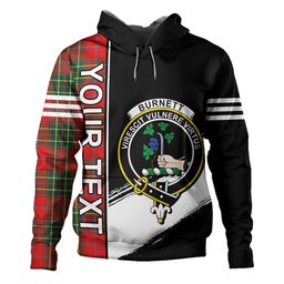 ScotsTee Shop Scottish Burnett Modern Clan Crest Tartan Hoodie Quarter Personalized