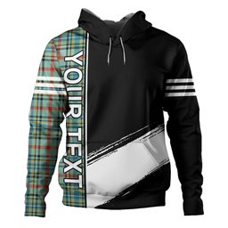 ScotsTee Shop Scottish Bisset Ancient Clan Crest Tartan Hoodie Quarter Personalized