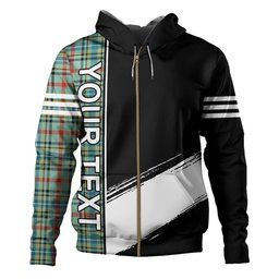 ScotsTee Shop Scottish Bisset Ancient Clan Crest Tartan Hoodie Quarter Personalized
