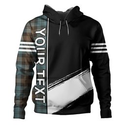 ScotsTee Shop Scottish Campbell of Glenlyon Weathered 2 Clan Crest Tartan Hoodie Quarter Personalized