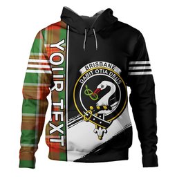 ScotsTee Shop Scottish Brisbane Ancient Clan Crest Tartan Hoodie Quarter Personalized