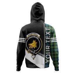 ScotsTee Shop Scottish Campbell of Breadalbane 1819 Ancient 2 Clan Crest Tartan Hoodie Quarter Personalized