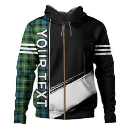 ScotsTee Shop Scottish Campbell of Breadalbane 1819 Ancient 2 Clan Crest Tartan Hoodie Quarter Personalized