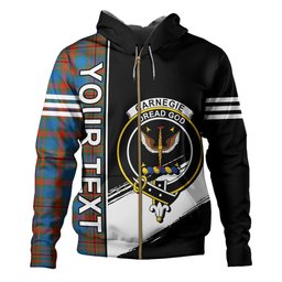ScotsTee Shop Scottish Carnegie Ancient Clan Crest Tartan Hoodie Quarter Personalized