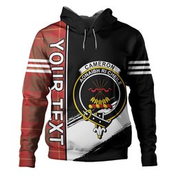 ScotsTee Shop Scottish Cameron Weathered 2 Clan Crest Tartan Hoodie Quarter Personalized