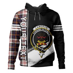 ScotsTee Shop Scottish Cameron of Erracht Dress Modern 2 Clan Crest Tartan Hoodie Quarter Personalized
