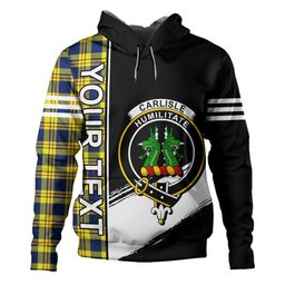 ScotsTee Shop Scottish Carlisle (Carlill) Modern Clan Crest Tartan Hoodie Quarter Personalized