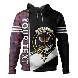 ScotsTee Shop Scottish Carnegie Weathered Clan Crest Tartan Hoodie Quarter Personalized