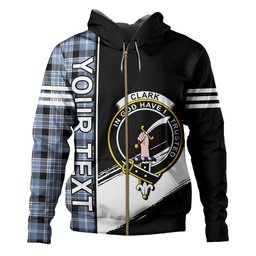 ScotsTee Shop Scottish Clark Ancient Clan Crest Tartan Hoodie Quarter Personalized
