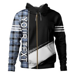 ScotsTee Shop Scottish Clark Ancient Clan Crest Tartan Hoodie Quarter Personalized