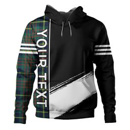 ScotsTee Shop Scottish Cameron of Lochiel Hunting Modern 2 Clan Crest Tartan Hoodie Quarter Personalized