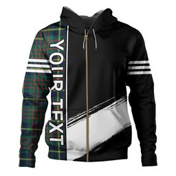 ScotsTee Shop Scottish Cameron of Lochiel Hunting Modern 2 Clan Crest Tartan Hoodie Quarter Personalized