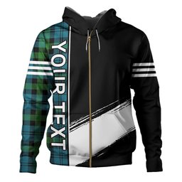ScotsTee Shop Scottish Campbell of Glenlyon Ancient 2 Clan Crest Tartan Hoodie Quarter Personalized
