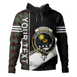 ScotsTee Shop Scottish Buchan Ancient Clan Crest Tartan Hoodie Quarter Personalized