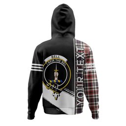 ScotsTee Shop Scottish Bell Border (Bell Southern Bell) Weathered Clan Crest Tartan Hoodie Quarter Personalized